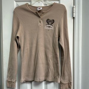Harley Davidson Beige Thermal Long Sleeve Top Size L
